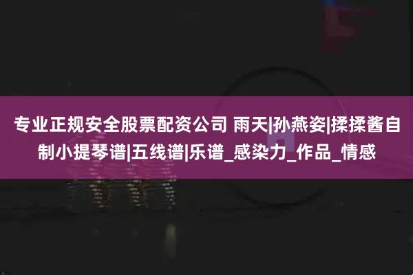 专业正规安全股票配资公司 雨天|孙燕姿|揉揉酱自制小提琴谱|五线谱|乐谱_感染力_作品_情感