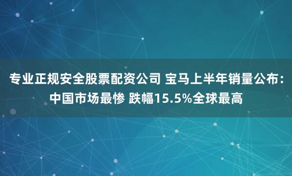 专业正规安全股票配资公司 宝马上半年销量公布：中国市场最惨 跌幅15.5%全球最高