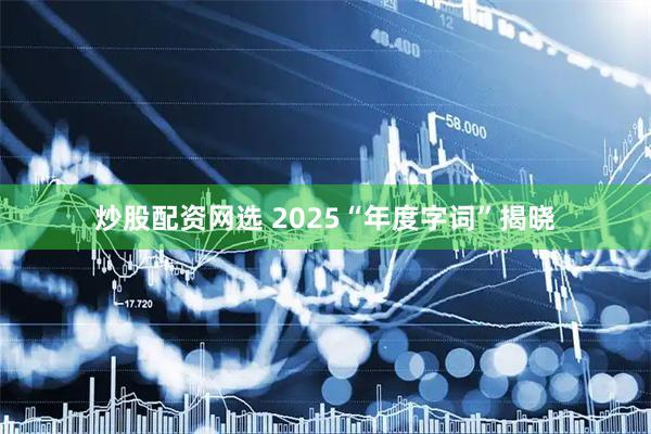 炒股配资网选 2025“年度字词”揭晓